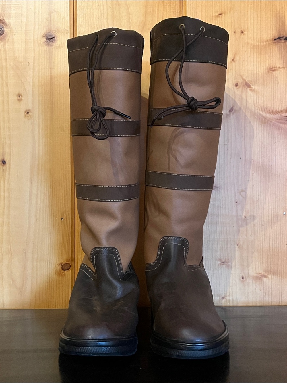 Tuffrider Lexington Waterprooof Tall Men’s 12 boot chocolate/fawn